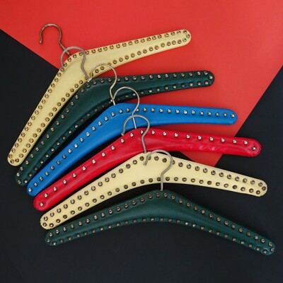 6 Garderoben Kleiderbügel Bügel Nieten Holz Kunstleder 60er 70er Vintage  | eBay | eBay DE