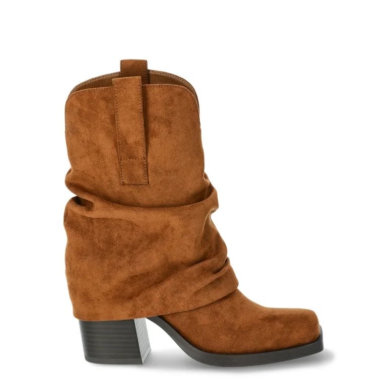 No Boundaries Women's Foldover Western Slouch Boots | Walmart (US)