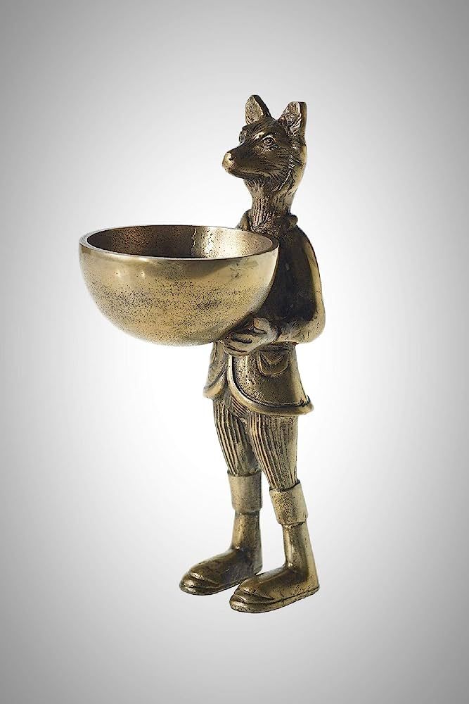 Eric + Eloise Designs Standing Brass Fox & Bowl Eloise from Accent Decor | Amazon (US)