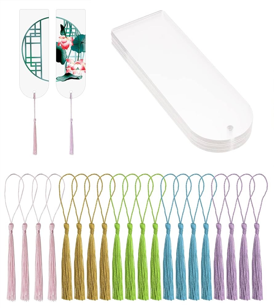 Blank Clear Acrylic Bookmarks Penta Angel 20Pcs Rectangle Plastic Craft Transparent Acrylic Book ... | Amazon (US)