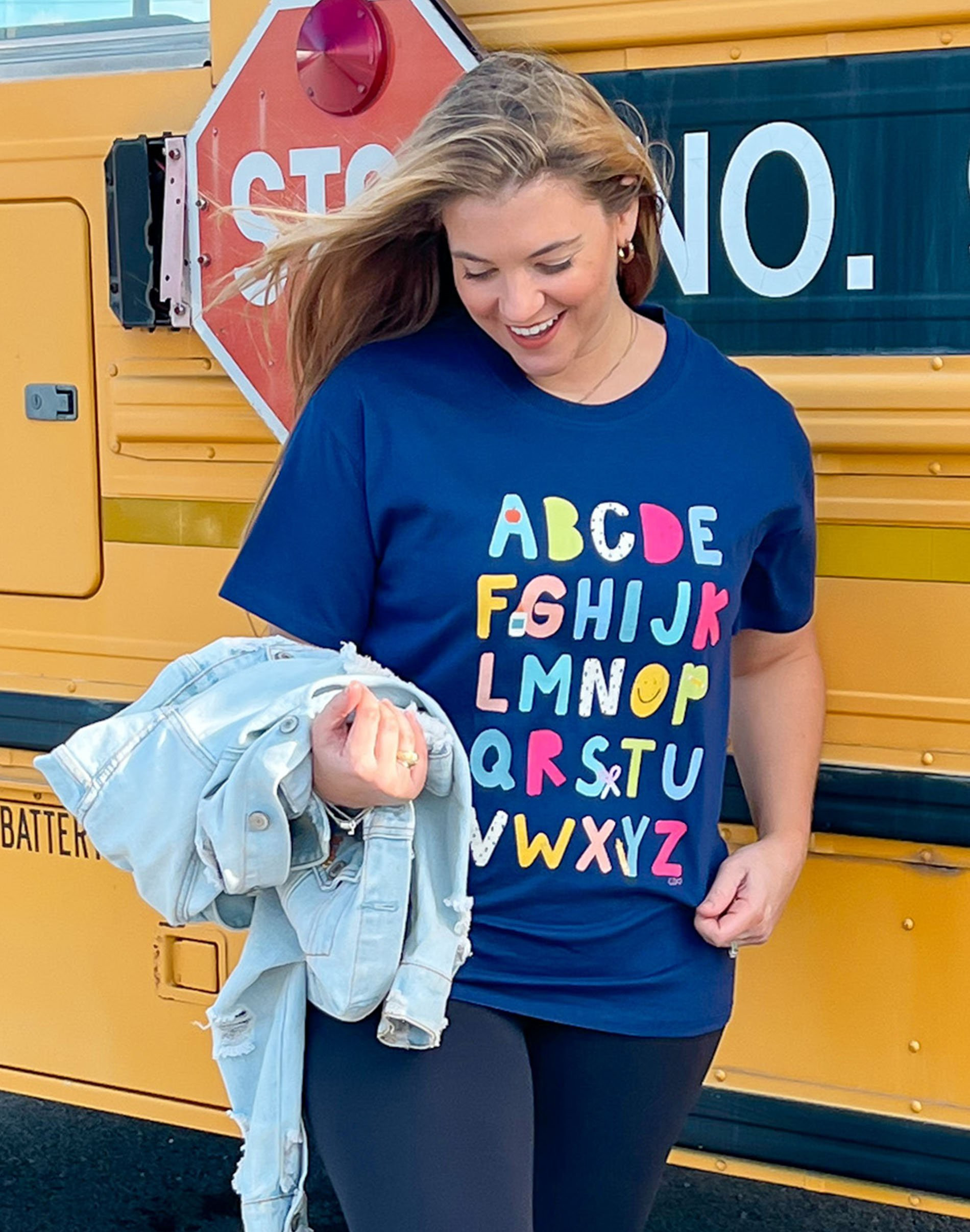 Alphabet Callie Tee - Navy | Callie Danielle