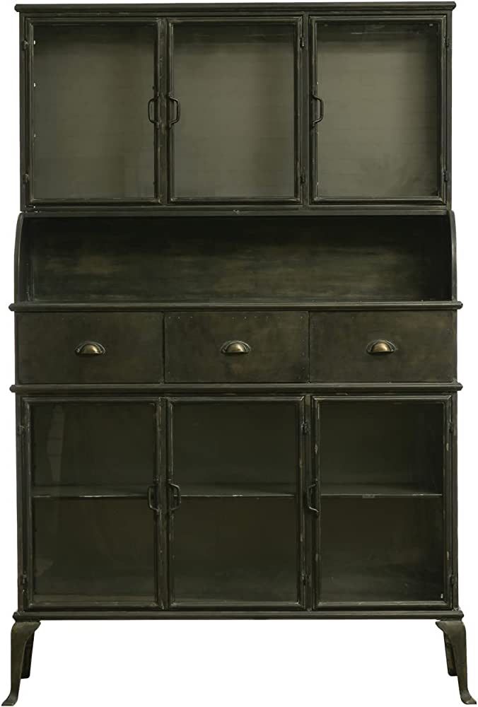 Creative Co-Op Antique Metal Storage, Distressed Black Cabinet | Amazon (US)