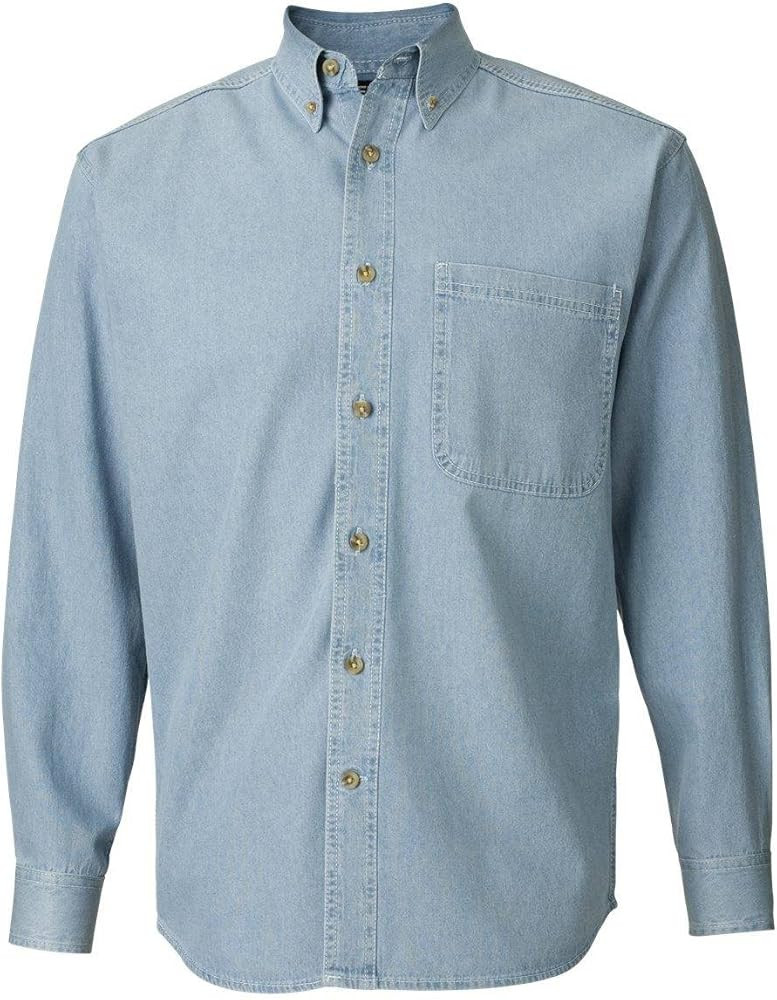 Men's Long Sleeve Denim - LIGHT DENIM - XL | Amazon (US)