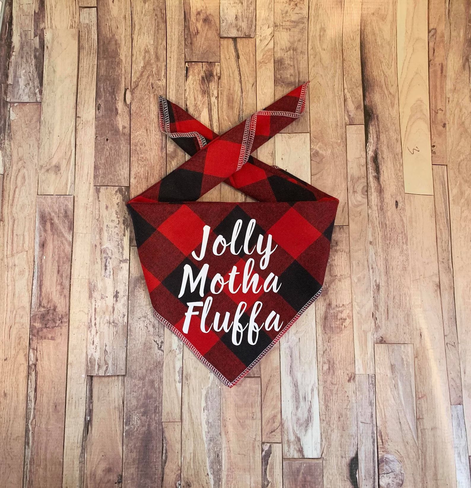 Jolly Motha Fluffa - Funny Christmas Holiday Flannel Dog Bandana | Etsy (US)