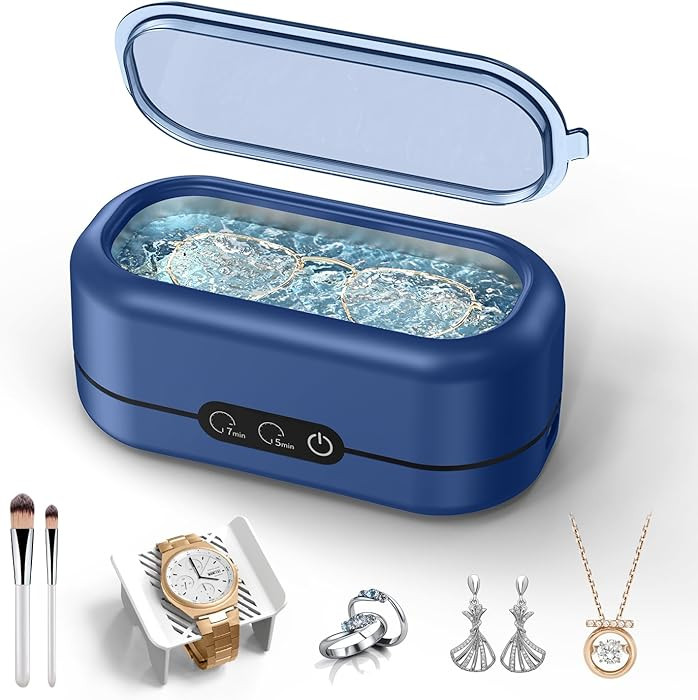 Ultrasonic Jewelry Cleaner, Upgraded 48KHz Jewelry Cleaner Ultrasonic Machine with 304 Stainless ... | Amazon (US)