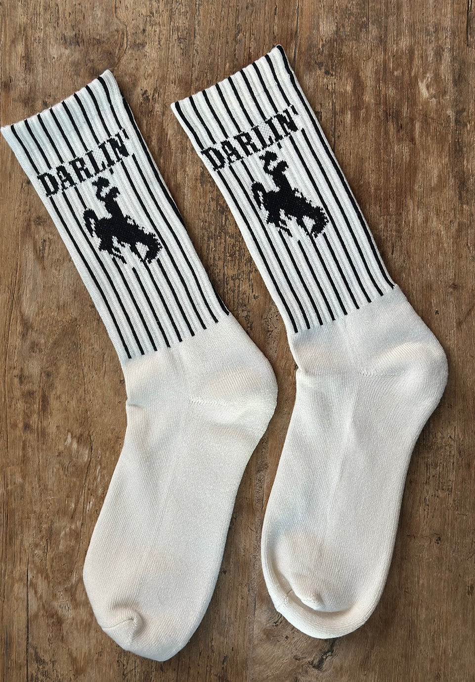 Roundup Sock - Pinstripe Black | Darlin'