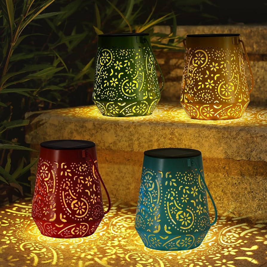 4 Pack Solar Lanterns Outdoor Garden Decor - OxyLED Solar Lanterns Lights Outdoor Waterproof, 4 C... | Amazon (US)