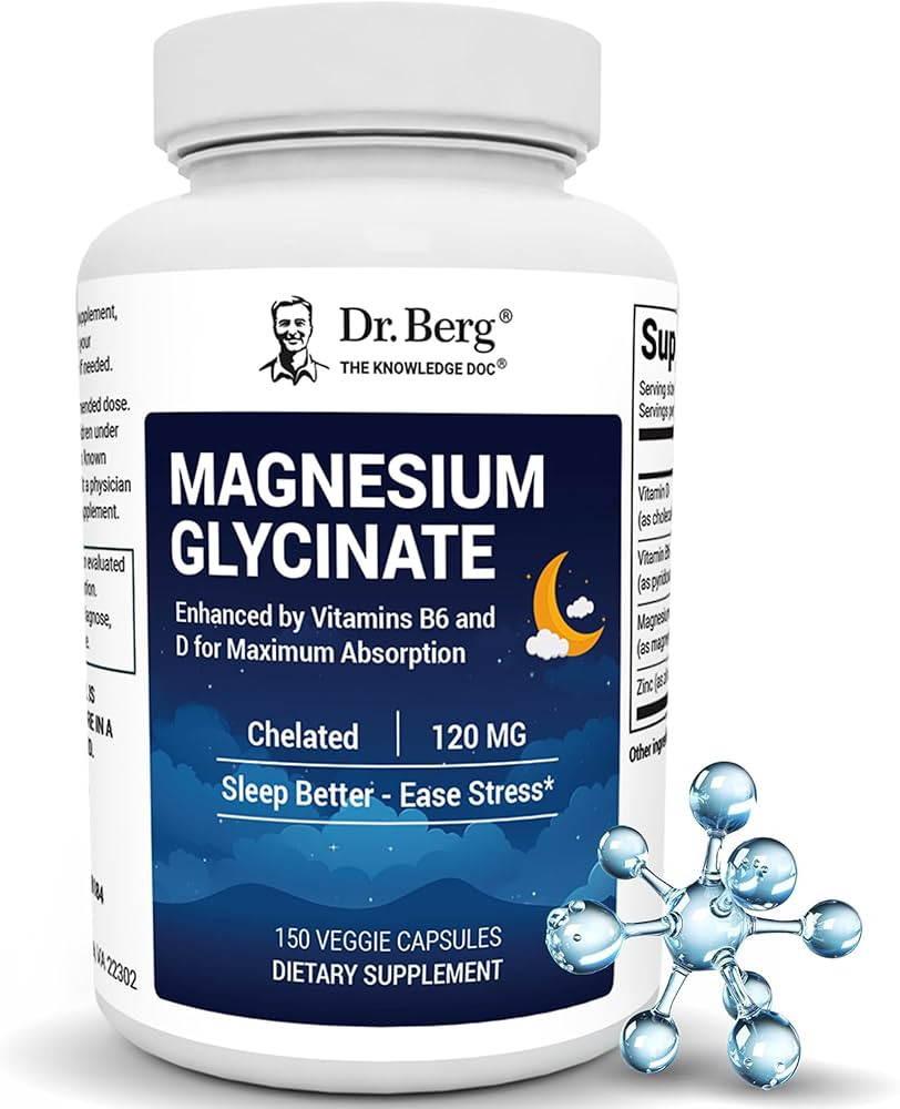 Dr. Berg Maximum Strength 4-in-1 Chelated Magnesium Glycinate with Clean, Potent & Pure Ingredien... | Amazon (US)