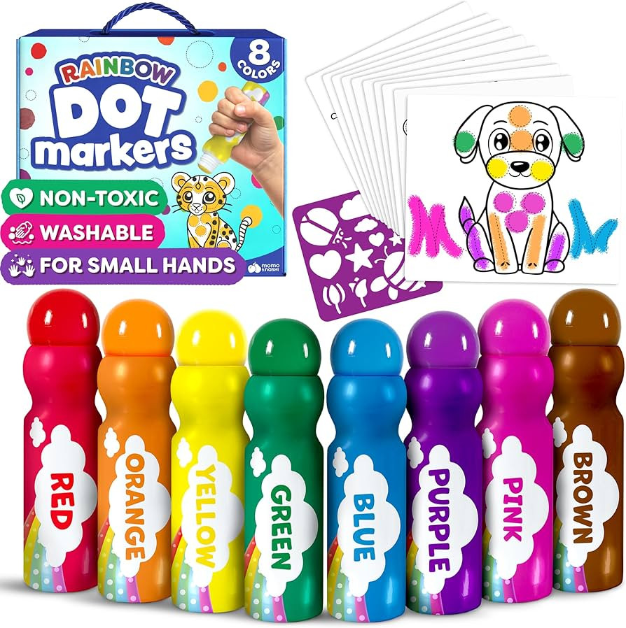 Dot Markers For Toddlers 1-3 - Dot Art Paints Washable For Kids - Includes Printed & PDF Coloring... | Amazon (US)
