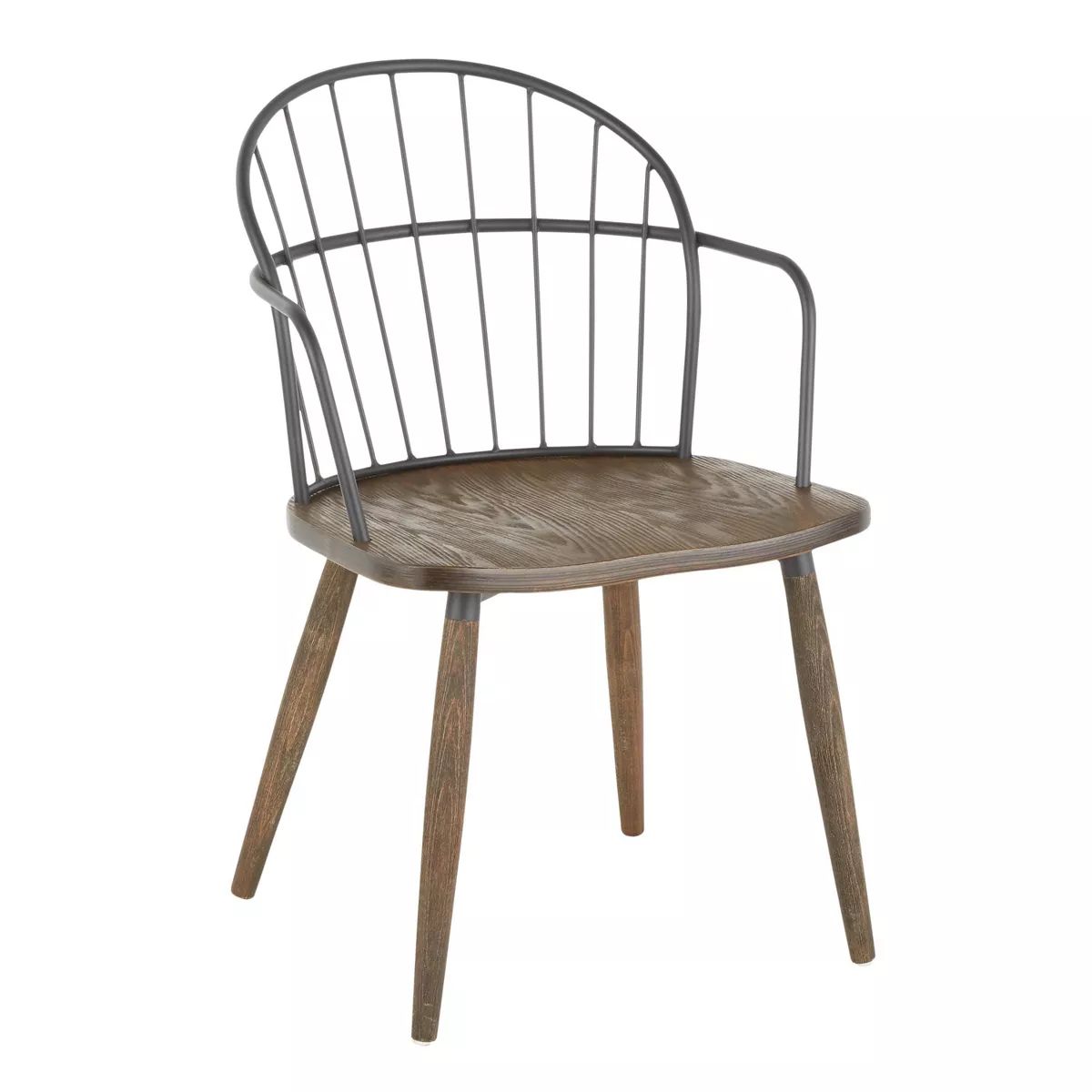 Riley Industrial Chair Dark Walnut/Black - LumiSource | Target