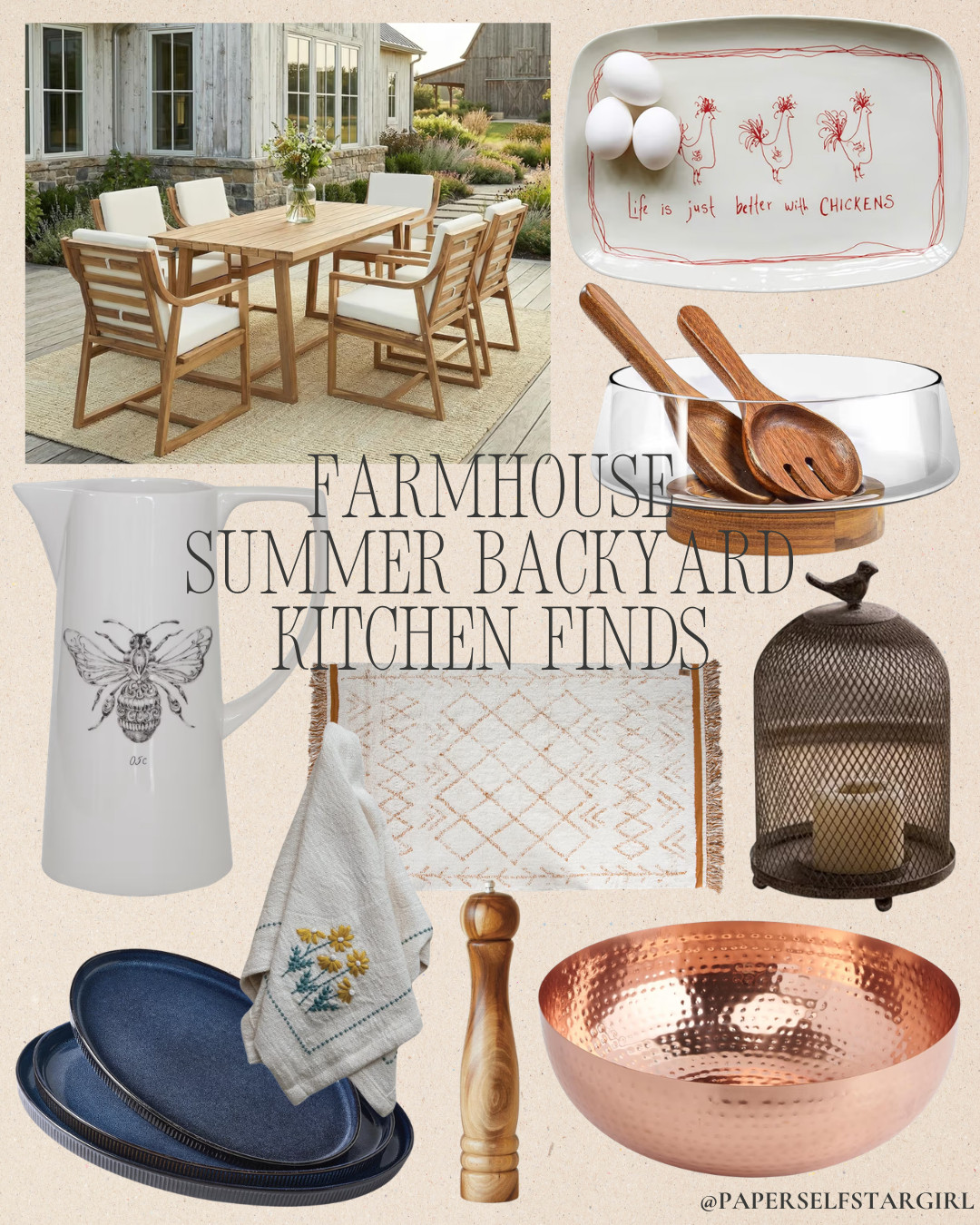Farmhouse summer backyard kitchen finds on Amazon for the kind of outdoor dinners that feel cozy, simple, and beautifully put together. 🐓 Think fresh air, rustic charm, easy serving pieces, garden-to-table energy, and everything you need to make summer hosting feel warm, effortless, and inviting. 

Add to cart before your backyard kitchen favorites sell out. 🍅🌿

#LTKHome #LTKfoodie #LTKSeasonal