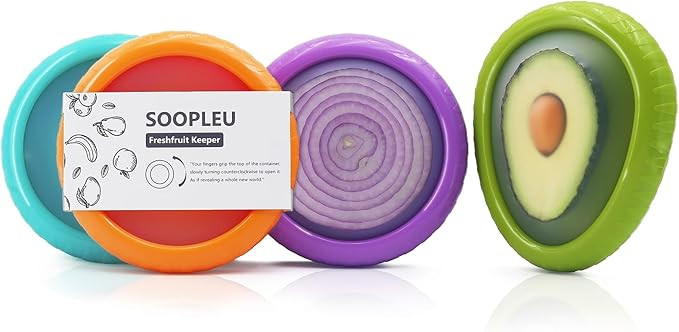 Avocado Saver & Onion Storage – 4-Pack Reusable Produce Containers for Fridge – Help Reduce F... | Amazon (US)