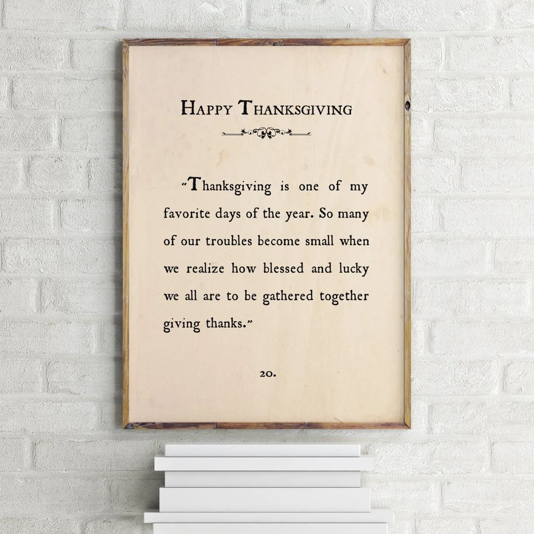 Thanksgiving Printable Quote Thanksgiving Wall Artbook Page - Etsy | Etsy (US)