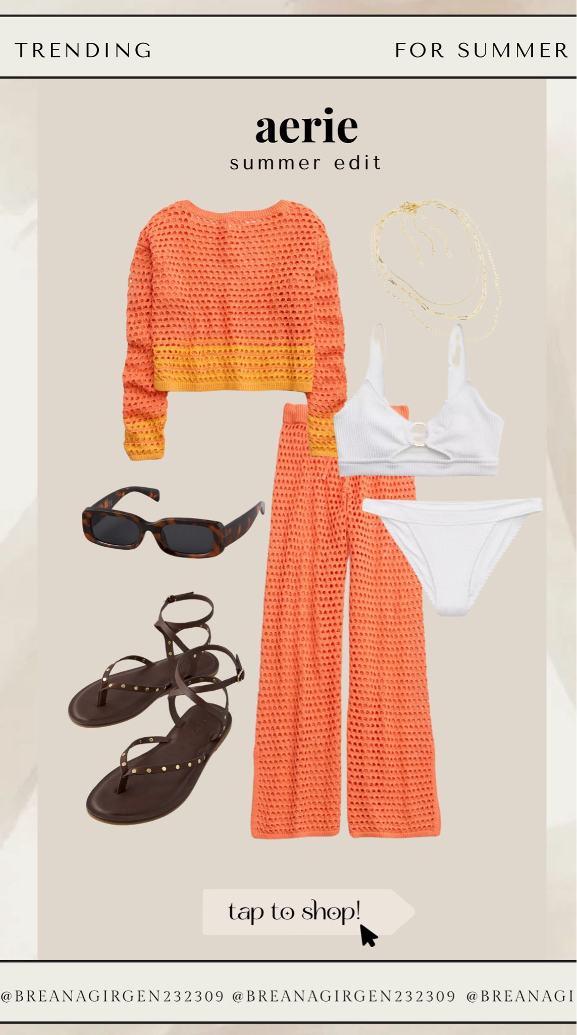 Summer edit- Aerie! This orange set shouts SUMMER! ☀️ 





Summer outfit set, crochet sweater, crochet pants, bikini, swimsuit, swimwear, swimwear cover up, sunglasses, sandals, aerie outfits, summer outfits

#LTKSwim #LTKFindsUnder100 #LTKStyleTip