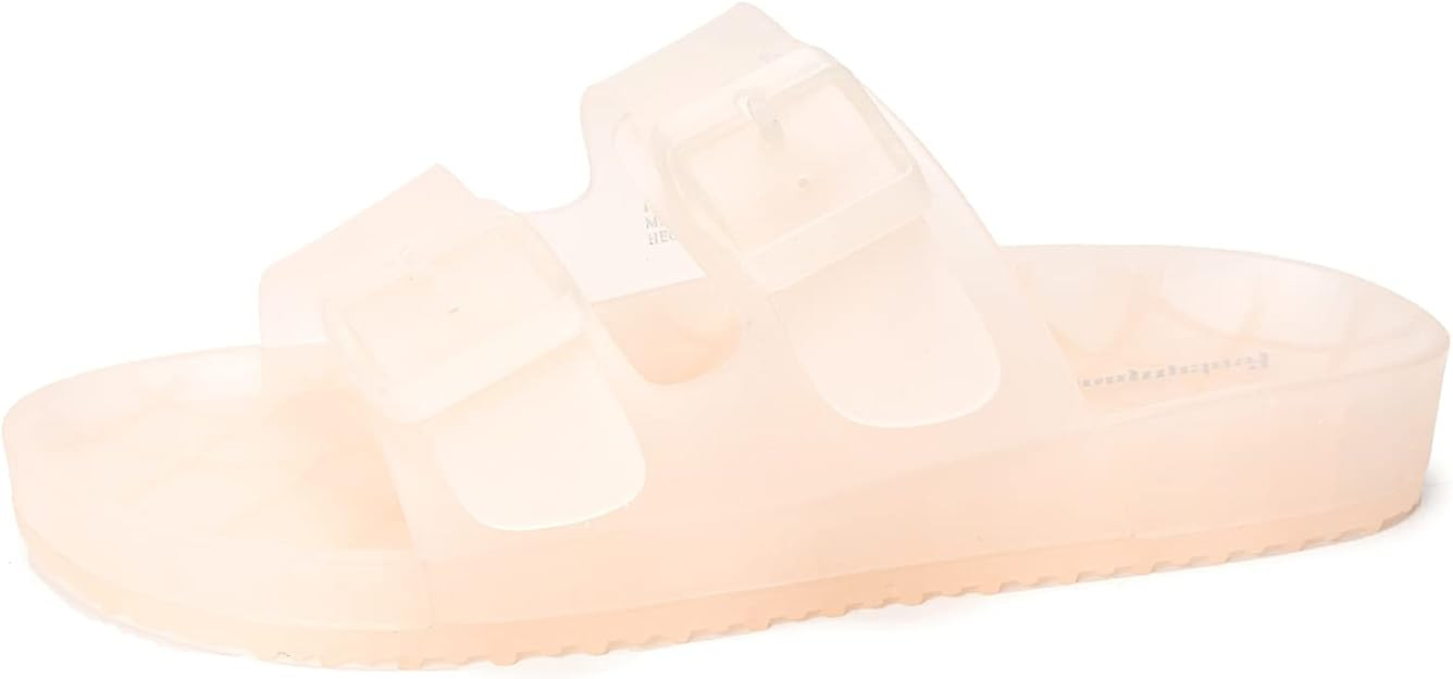 FUNKYMONKEY Women's Comfort Slides Double Buckle Adjustable EVA Flat Sandals | Amazon (US)