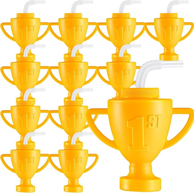 Amyhill 12 Pcs Race Car Trophy Cups With Straws and Lids 12 Oz Plastic Race Car Birthday Party Su... | Amazon (US)