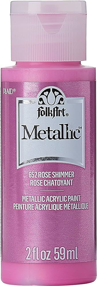 FolkArt Metallic Acrylic Paint in Assorted Colors (2 Ounce), 652 Rose Shimmer | Amazon (US)