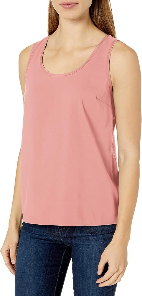 Lark & Ro Women's Sleeveless Satin Trim Woven Tank Top | Amazon (US)