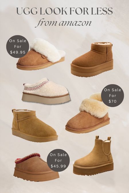 Ugg look for less from Amazon! There’s amazing sales going on for these! 

#LTKfindsunder100 #LTKSeasonal #LTKstyletip