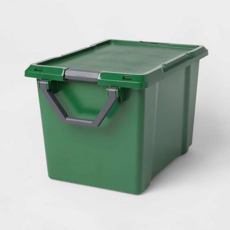 32gal Wheeled Latching Heavy Duty Tote Green - Brightroom™ | Target