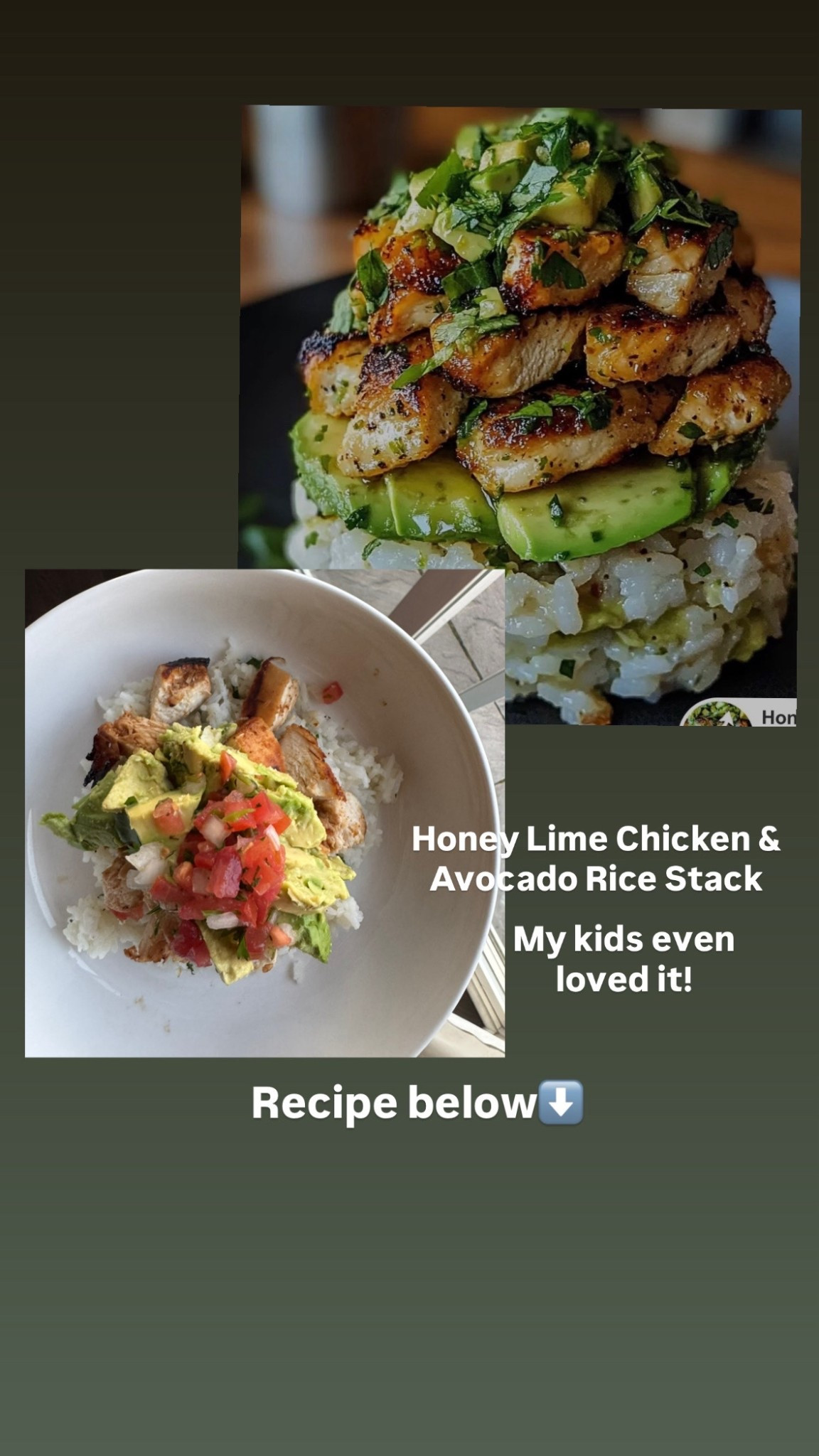 honey lime chicken & avocado rice stack
* Author: Imili Johnson
* Total Time: 1 hour (including marinating)

INGREDIENTS
For the Honey Lime Chicken:
* 		2 boneless, skinless chicken breasts
* 		2 tablespoons honey
* 		2 tablespoons fresh lime juice
* 		1 tablespoon olive oil
* 		2 cloves garlic, minced
* 		1 teaspoon chili powder
* 		1 teaspoon cumin
* 		½ teaspoon paprika
* 		½ teaspoon salt
* 		¼ teaspoon black pepper
For the Rice Stack:
* 		2 cups cooked jasmine or basmati rice (cooled slightly)
* 		1 large ripe avocado, diced
* 		1 tablespoon lime juice (for avocado)
* 		2 tablespoons chopped cilantro
* 		¼ teaspoon salt
* 		¼ teaspoon black pepper
For Garnish:
* 		Additional cilantro
* 		Lime wedges
* 		Optional: diced tomatoes, jalapeños, or a dollop of Greek yogurt

INSTRUCTIONS
Step 1: In a small bowl, whisk together the honey, fresh lime juice, olive oil, minced garlic, chili powder, cumin, paprika, salt, and black pepper.

Step 2: Place the chicken breasts in a resealable plastic bag or shallow dish. Pour the marinade over the chicken, making sure it’s well coated. Seal and refrigerate for at least 30 minutes (or up to 2 hours if you have time for extra flavor!).

Step 3: While the chicken marinates, cook your rice according to package instructions. Fluff it with a fork and let it cool slightly. Stir in chopped cilantro, a sprinkle of salt, and pepper. Set aside.

Step 4: In a small bowl, toss the diced avocado with lime juice to keep it fresh and vibrant. Set aside.

Step 5: Preheat your grill or stovetop grill pan over medium-high heat. Remove chicken from marinade and grill for about 5-7 minutes on each side or until fully cooked (internal temperature should reach 165°F). Let the chicken rest for a few minutes before slicing into thin strips.

Step 6: To assemble the stack: Start with a generous scoop of the cilantro rice, top with sliced chicken, and add a few spoonfuls of avocado. Repeat layers if you like to create a “stacked” look. Garnish with extra cilantro, a squeeze of fresh lime, and any optional toppings you enjoy.


#LTKmomlife #LTKHome #LTKfoodie