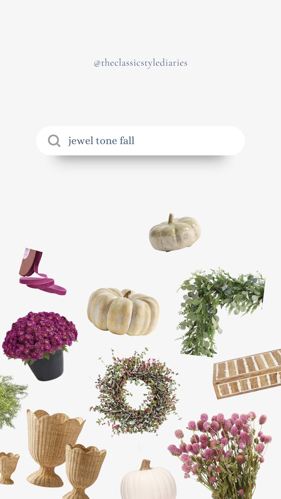 If you’re not into orange fall decor - jewel tone fall decor might be for you. Especially if you like purple mums. 💜🍁

Pumpkins, fall decor, white pumpkin, faux mums, wreath, garland, ribbon 

#LTKHome #LTKSaleAlert #LTKSeasonal