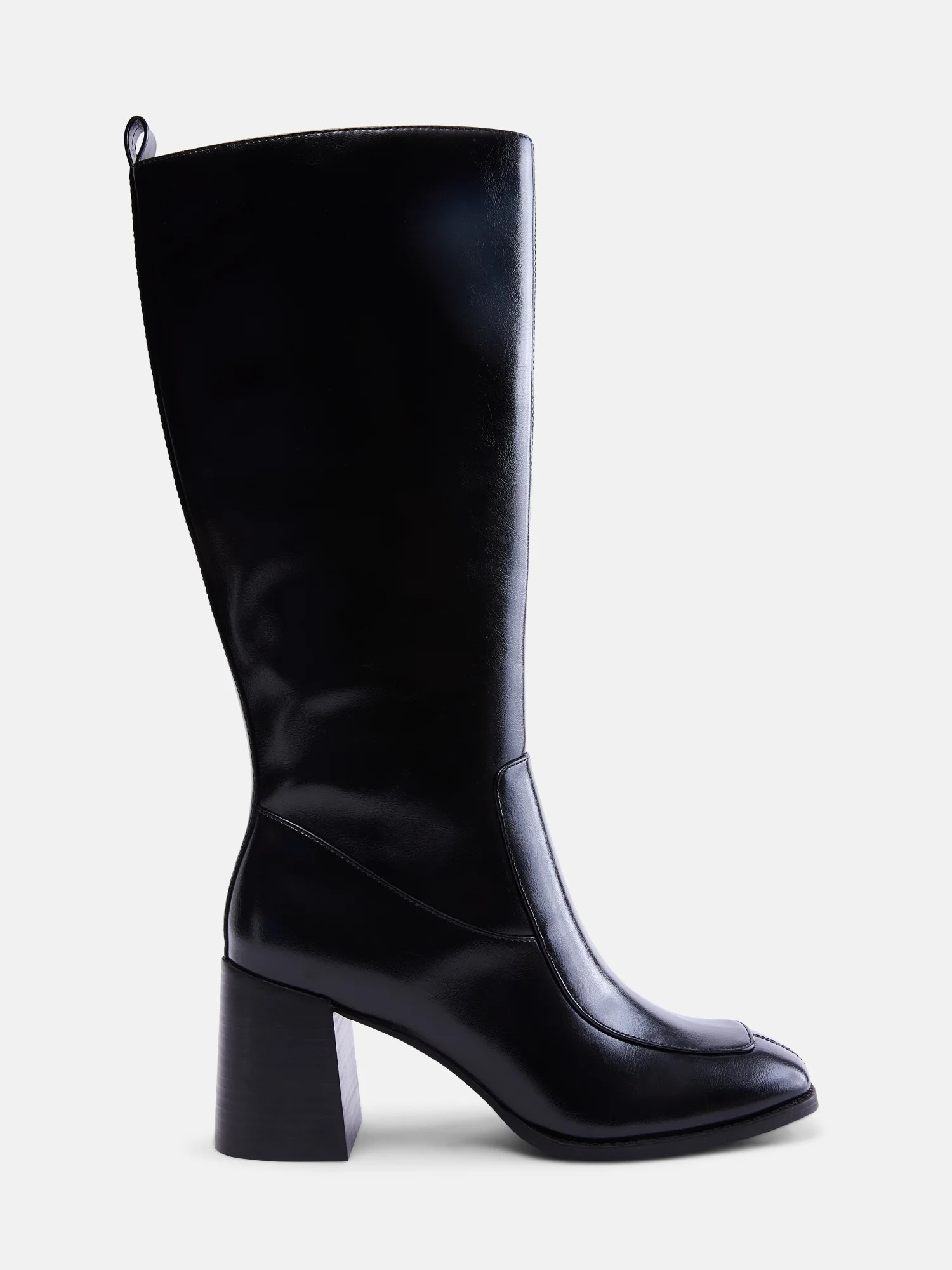 Free Assembly Women's Faux Leather Square Toe Tall Boots | Walmart (US)