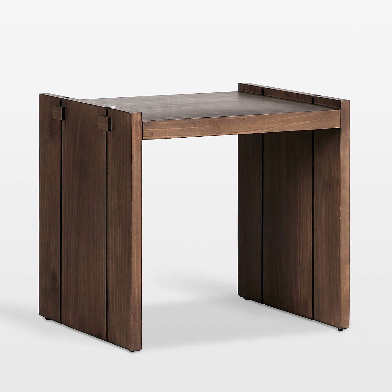 Oscar Brown Pine Wood Rectangular End Table | Crate & Barrel | Crate & Barrel