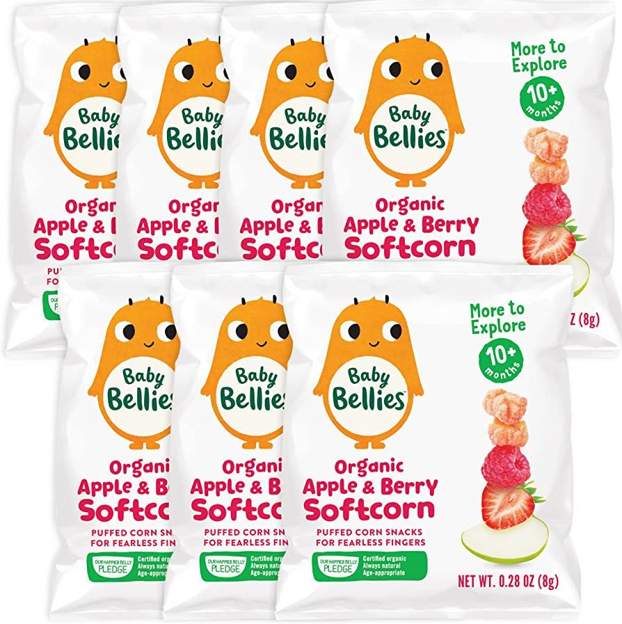 Baby Bellies Organic Apple & Berry Softcorn, 0.28 Ounce Bag (Pack of 7) | Amazon (US)