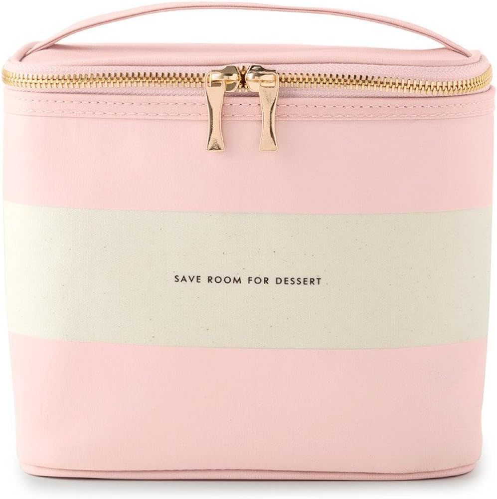 Kate Spade New York Women's Lunch Tote, (Out To Lunch), Blush Rugby Stripe, Pink Canvas | Amazon (US)