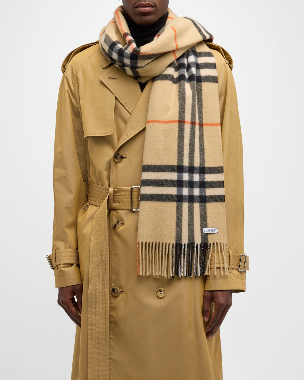 Men & apos;s Giant Check Cashmere Scarf | Neiman Marcus