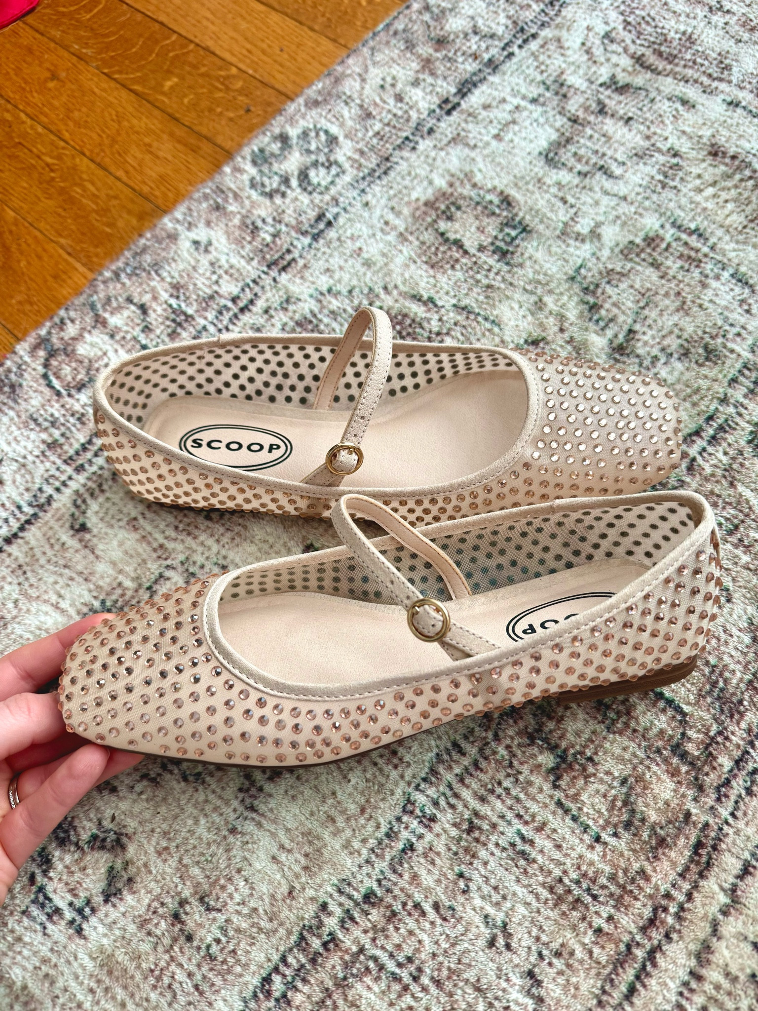 Affordable ballet flats 
Mesh ballet flats with strap 
Rhinestone flats mesh 
Baby pink ballet flats 
Walmart shoes 
Walmart scoop finds 

#LTKSeasonal #LTKshoecrush #LTKfindsunder50