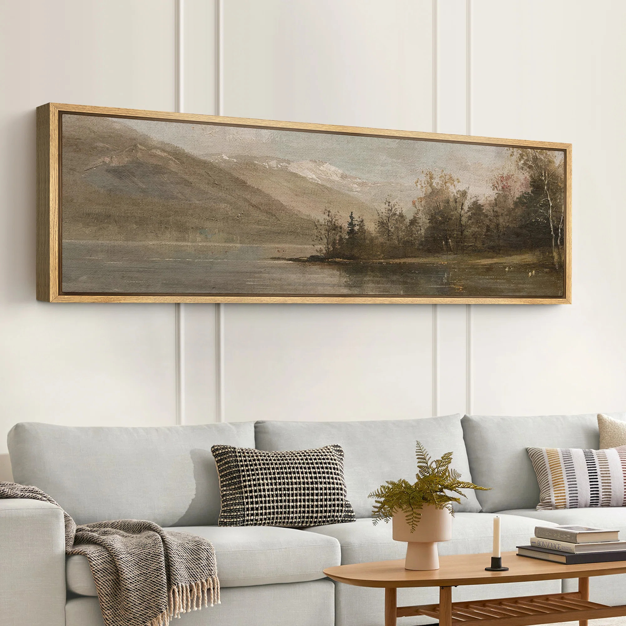 Serene Abstract Landscape Extra Large Framed Wall Art Oversized Canvas Print | Wayfair North America