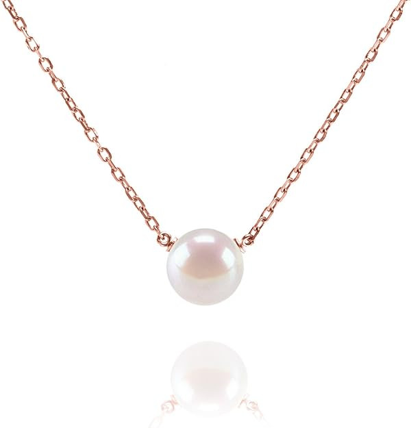 PAVOI Handpicked AAA+ Freshwater Cultured Single Pearl Necklace Pendant | Gold Necklaces for Wome... | Amazon (US)