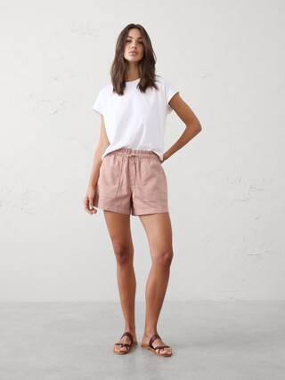 Mid-Rise Summerweight Denim Pull-On Short | Banana Republic Factory