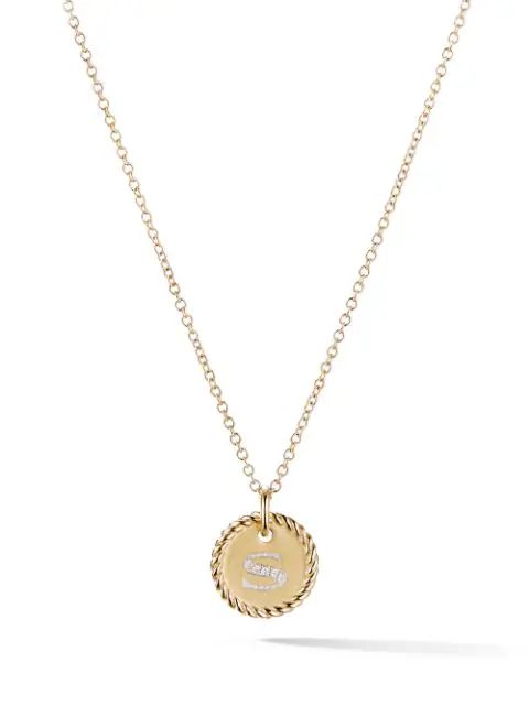 18kt yellow gold Cable Collectibles diamond S initial pendant necklace | Farfetch (US)