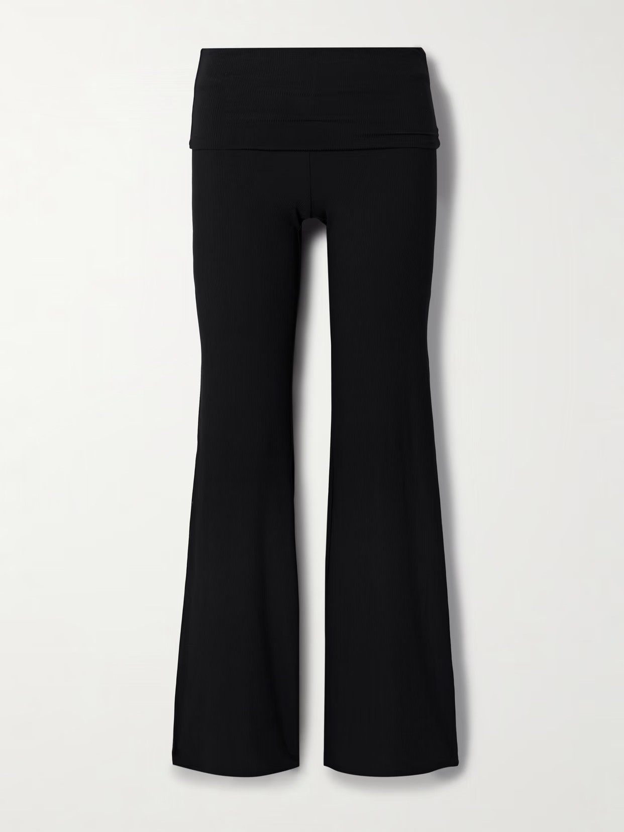 SKIMS - Soft Lounge Ribbed Foldover Pants - Onyx | NET-A-PORTER (US)