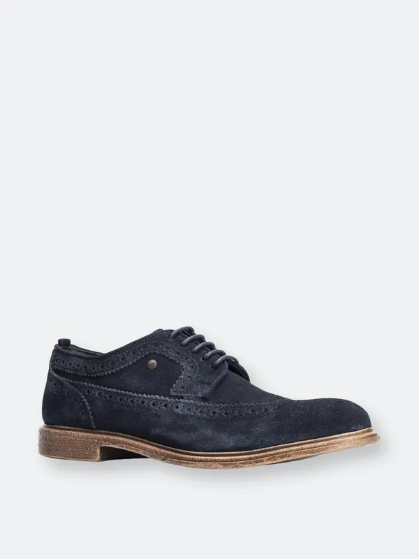 Base London Mens Onyx Suede Lace Up Brogue - Navy - Blue - 8 | Verishop