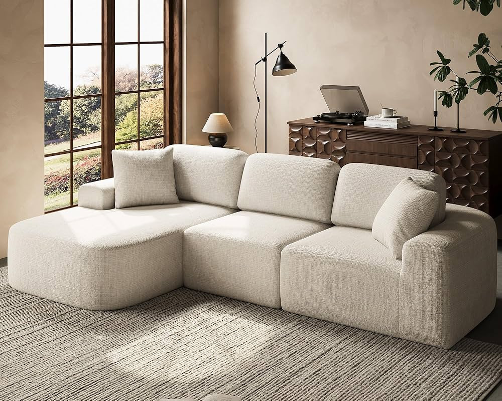 Dowinx 107'' Modular Sectional Sofa Couch with Chaise, No Assembly Required, Modern Bouclé-Inspi... | Amazon (US)