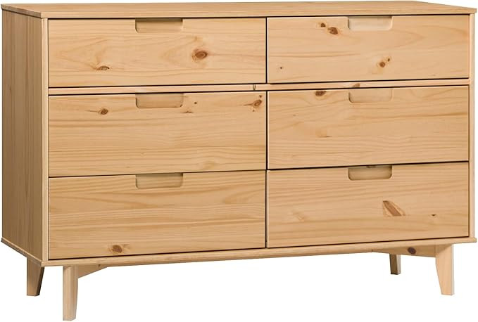 Walker Edison Mid Century Modern Grooved Handle Wood Dresser Bedroom Storage Drawer Organizer Clo... | Amazon (US)