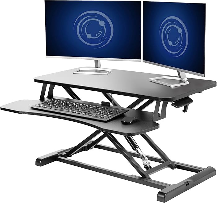 VIVO 32 inch Desk Converter, K Series, Height Adjustable Sit to Stand Riser, Dual Monitor and Lap... | Amazon (US)