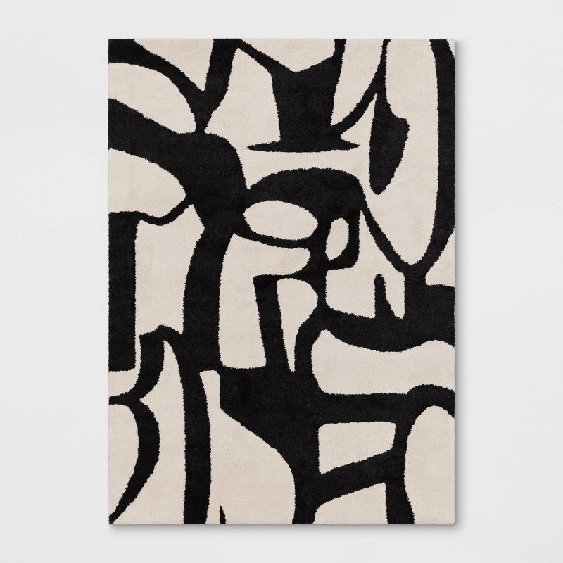 Abstract Inkblot Rug Black/White - Threshold™ | Target