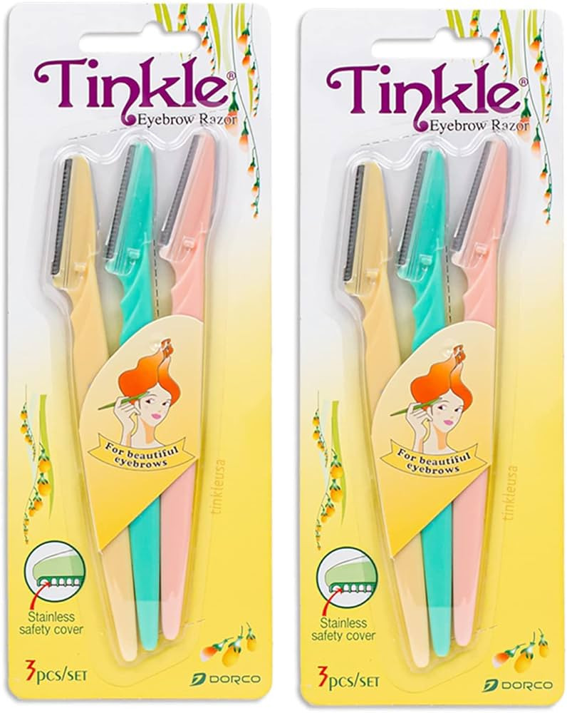 Dorco Tinkle Eyebrow Razor, Hair Trimmer Shaver and Tough Up Tool, Facial Razor with Safety Cover, 6 | Amazon (US)
