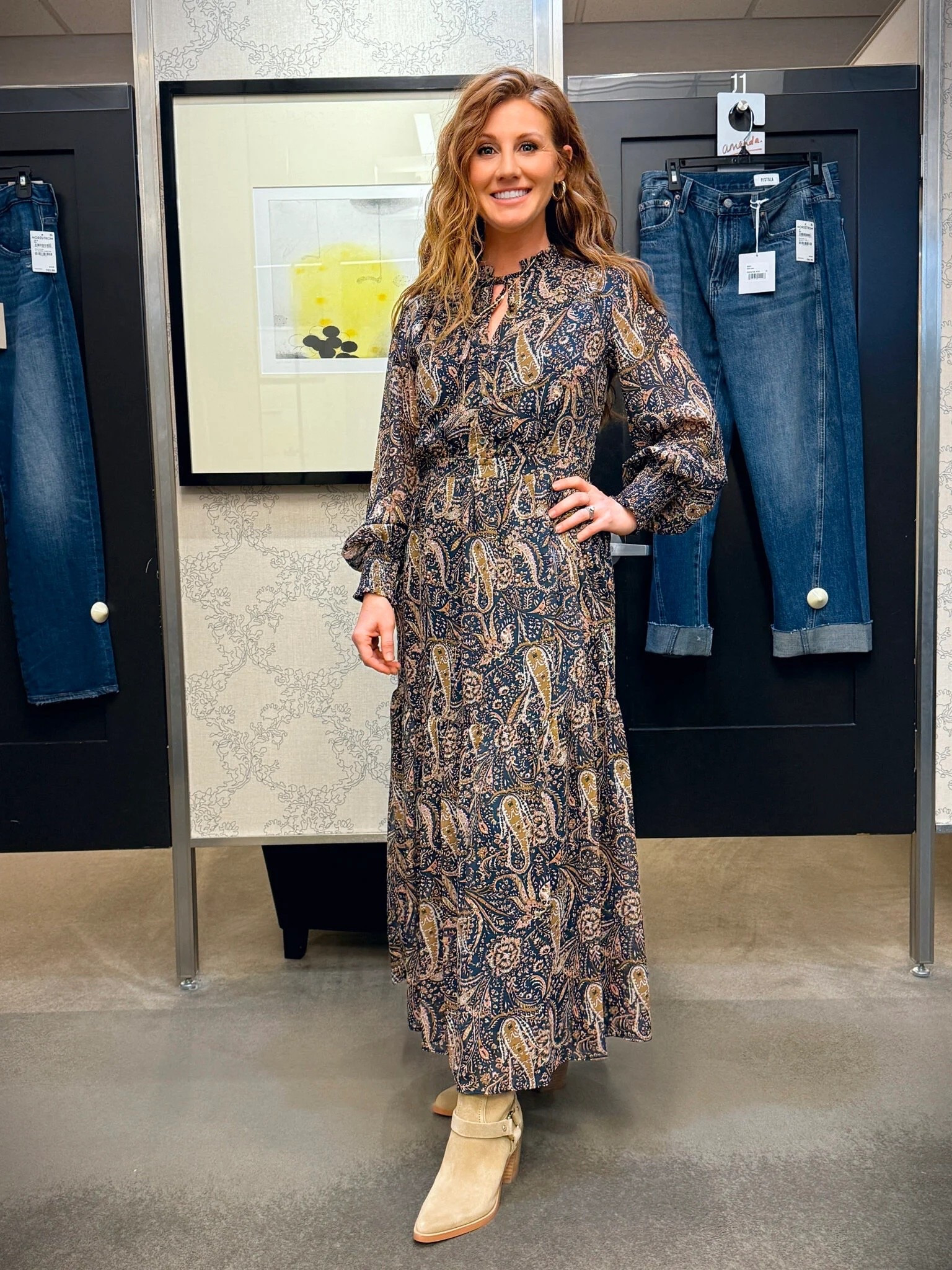 Nsale picks part 2! This dress is gorgeous on Stephanie and will be worn through the Fall. She’s wearing a size 2 and got her true size in the Kenzie western booties! 

#LTKWedding #LTKSaleAlert #LTKStyleTip