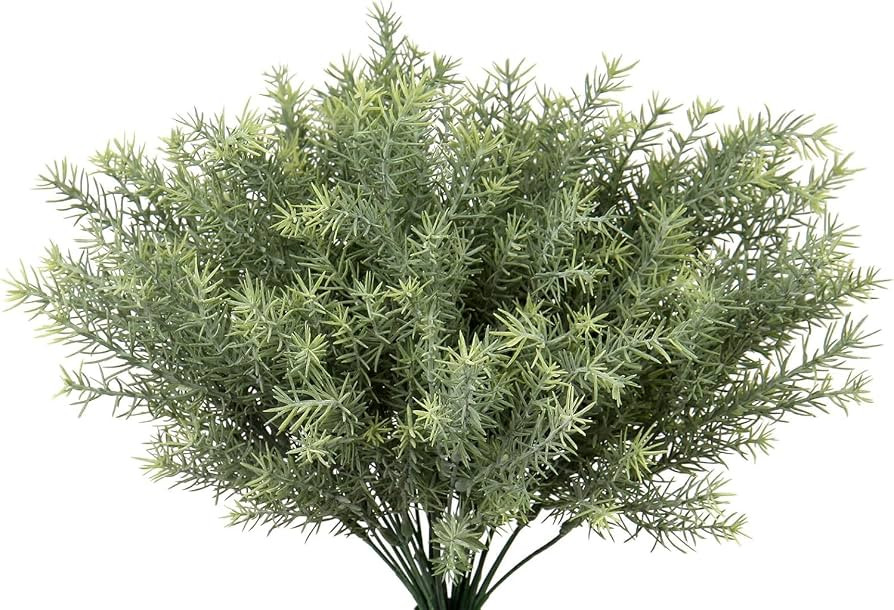 Artificial Rosemary Stems Fake Greenery Plants Faux Bushes Shrubs in Frosted Green for Decor Home... | Amazon (US)