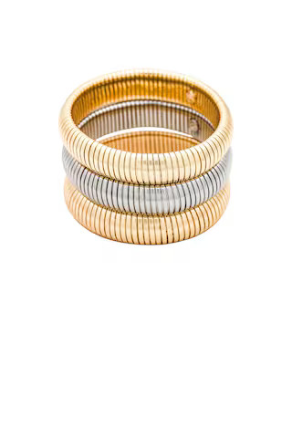 Ettika Flex Snake Chain Stretch Bracelet Set in Mixed Metals from Revolve.com | Revolve Clothing (Global)
