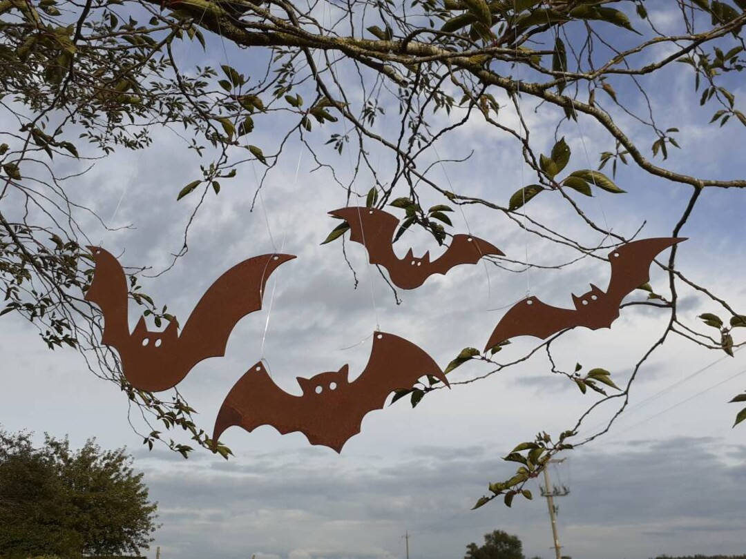 Rusty Metal Bats / Halloween Bats / Halloween Decoration / Halloween Bats - Etsy UK | Etsy (US)