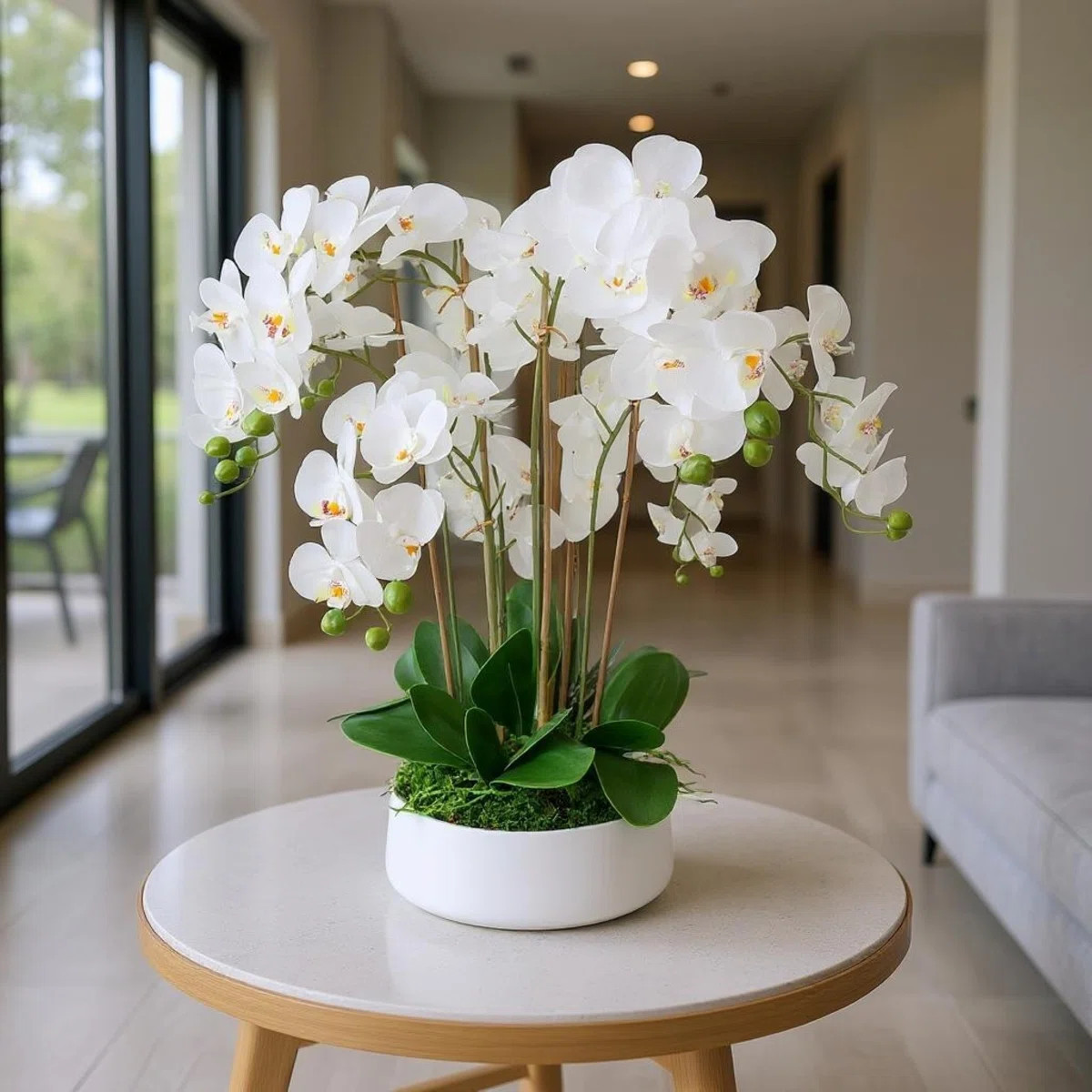 Orchid Arrangement in a Round Ceramic Vase | Wayfair North America