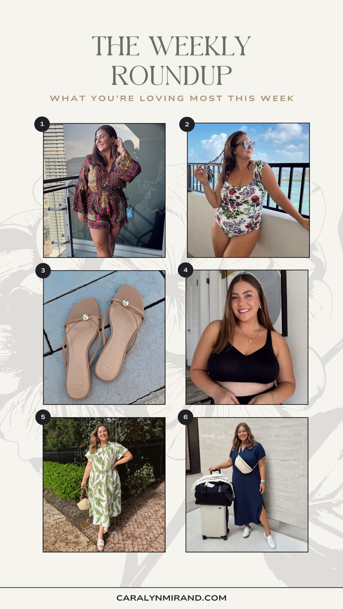 The weekly roundup of your most loved items from the week! ✨ romper (perfect for summer & concerts), swimsuit, sandals, wire free bra, and maxi dresses. Use CARALYN15 on your first order at Spanx. 

#LTKShoeCrush #LTKSeasonal #LTKStyleTip