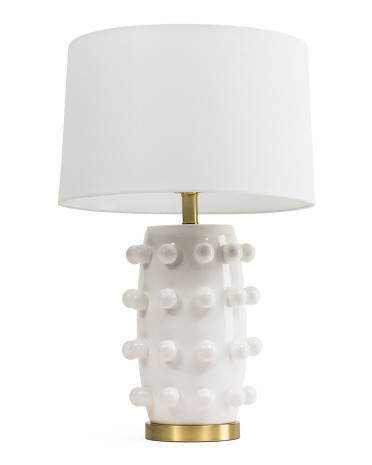 27In Dot Textured Ceramic Metal Base Table Lamp, Gold | TJ Maxx
